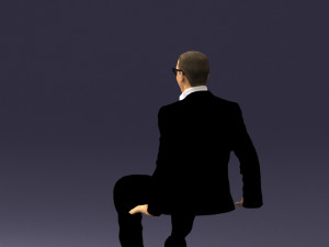 seated man in suit 0487 3D 모델