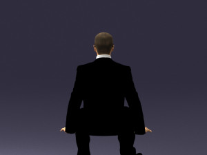 seated man in suit 0487 3D 모델