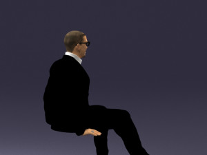 seated man in suit 0487 3D 모델