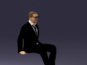 seated man in suit 0487 3D 모델