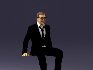 seated man in suit 0487 3D 모델