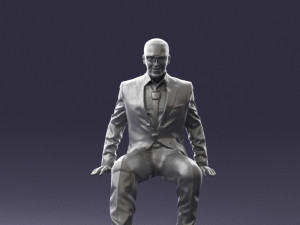 seated man in suit 0487 3D 모델