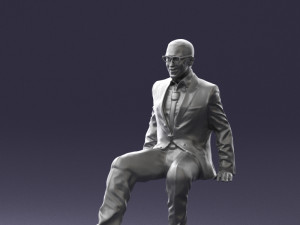 seated man in suit 0487 3D 모델