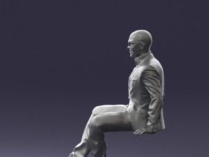 seated man in suit 0487 3D 모델
