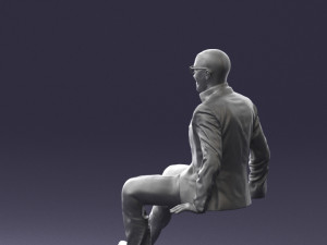 seated man in suit 0487 3D 모델