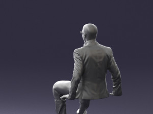 seated man in suit 0487 3D 모델
