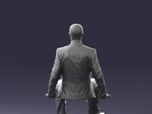 seated man in suit 0487 3D 모델