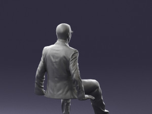 seated man in suit 0487 3D 모델