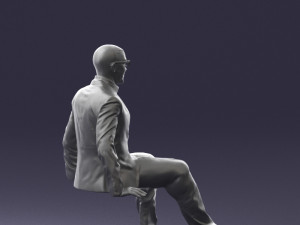 seated man in suit 0487 3D 모델