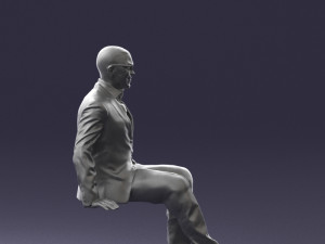 seated man in suit 0487 3D 모델