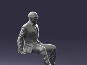 seated man in suit 0487 3D 모델