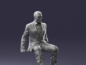 seated man in suit 0487 3D 모델