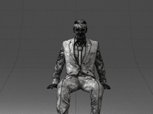 seated man in suit 0487 3D 모델
