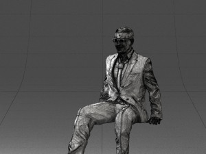 seated man in suit 0487 3D 모델