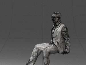 seated man in suit 0487 3D 모델