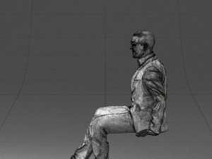 seated man in suit 0487 3D 모델
