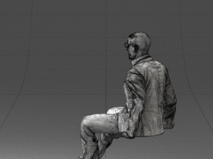 seated man in suit 0487 3D 모델