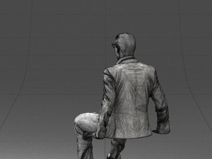 seated man in suit 0487 3D 모델