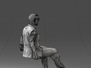 seated man in suit 0487 3D 모델