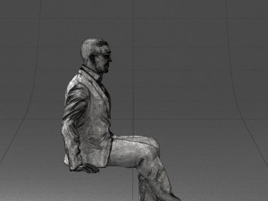 seated man in suit 0487 3D 모델