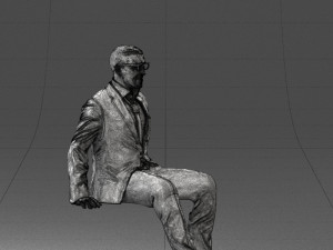 seated man in suit 0487 3D 모델