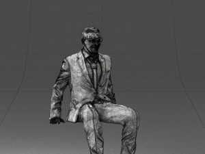 seated man in suit 0487 3D 모델