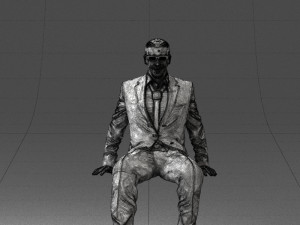 seated man in suit 0487 3D 모델
