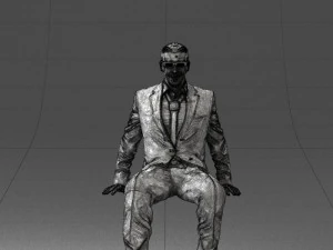 seated man in suit 0487 3D Model