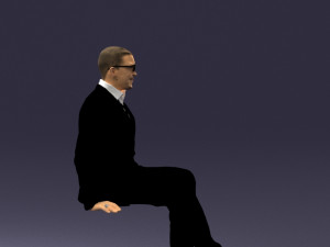seated man in suit 0487 3d print ready Modello di stampa 3D