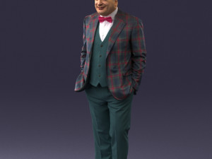 bald man in plaid jacket 0486 Modelo 3D