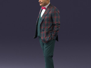 bald man in plaid jacket 0486 Modelo 3D