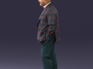 bald man in plaid jacket 0486 Modelo 3D