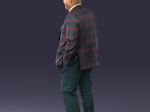 bald man in plaid jacket 0486 Modelo 3D