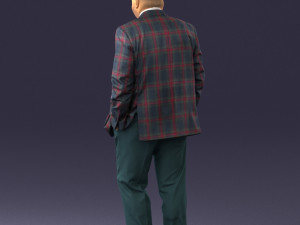 bald man in plaid jacket 0486 Modelo 3D