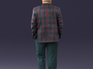 bald man in plaid jacket 0486 Modelo 3D