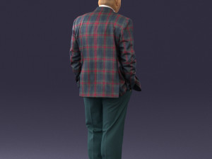 bald man in plaid jacket 0486 Modelo 3D