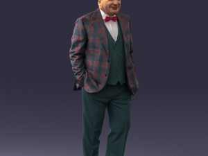 bald man in plaid jacket 0486 Modelo 3D
