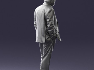 bald man in plaid jacket 0486 Modelo 3D