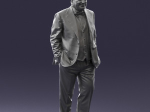 bald man in plaid jacket 0486 Modelo 3D