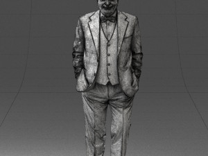 bald man in plaid jacket 0486 Modelo 3D
