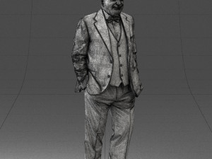 bald man in plaid jacket 0486 Modelo 3D