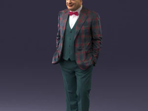 bald man in plaid jacket 0486 3d print ready 3D Print Model
