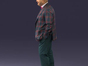 bald man in plaid jacket 0486 3d print ready 3D Print Model