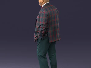 bald man in plaid jacket 0486 3d print ready 3D Print Model