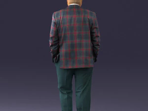 bald man in plaid jacket 0486 3d print ready 3D Print Model