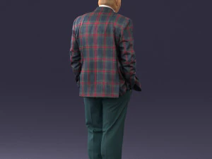 bald man in plaid jacket 0486 3d print ready 3D Print Model