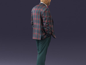 bald man in plaid jacket 0486 3d print ready 3D Print Model