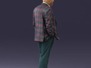 bald man in plaid jacket 0486 3d print ready 3D Print Model