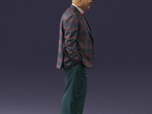 bald man in plaid jacket 0486 3d print ready 3D Print Model