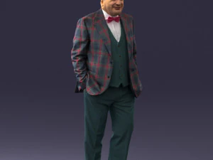 bald man in plaid jacket 0486 3d print ready 3D Print Model
